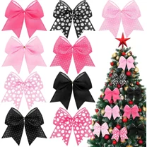 18 Pcs Christmas Mouse Themed Bows Decoration 6 Inch Large Christmas Wreaths Bow