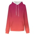 thumbnail image 2 of Womens Hoodies Plus Size Fashion Gradient Printed Hooded Sweatshirts Fall Winter Long Sleeved Pullover Tops Casual Loose Hoody Jacket Outwears with Pocket, 2 of 4