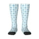 thumbnail image 1 of Balery Blue and White Squares Calcetines novedosos Calcetines deportivos Calcetines hasta la rodilla Calcetines de algodón Calcetines originales y geniales, 1 of 6