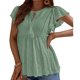 thumbnail image 1 of Blusa informal de verano elegante con cuello en V y manga casquillo con volantes para mujer, 1 of 6