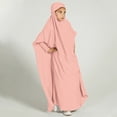 thumbnail image 2 of IBTOM CASTLE Kids Girls Long Sleeve Full Cover Hijab Kaftan Dubai Islamic Prayer Dress Abaya Muslim Hooded Robe Ramadan Clothing 8-9 Years Pink, 2 of 8