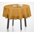 thumbnail image 2 of Vargottam Ruffle Tablecloth Kitchen Dining Tabletop Cover Decoration Cotton Solid Table Cover Round, Yellow-69 Inches Diameter, 2 of 9