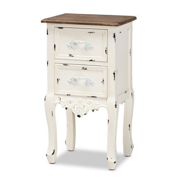 2-Drawer Nightstand - Classic Wood Night Table with Storage - Traditional Bedside Table