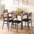 thumbnail image 1 of 5-Piece Dining Table Set for 4, Square Table with 4 Upholstered Chairs, 1 of 7