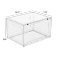 thumbnail image 2 of Yesdate Large 6 Pack Shoe Storage Box, Plastic Stackable Shoe Organizer for Entryway, Sneaker Containers Bin Display Case with Magnetic Door, Clear, 2 of 6