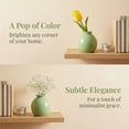 thumbnail image 6 of REGALWOVEN Small Ceramic Square Bud Vase, Mini Cube Flower Vase with Wide Mouth, Matte Geometric Decorative Vase for Desk Green 2.8"L x 2.8"W x 2.8"H, 6 of 6