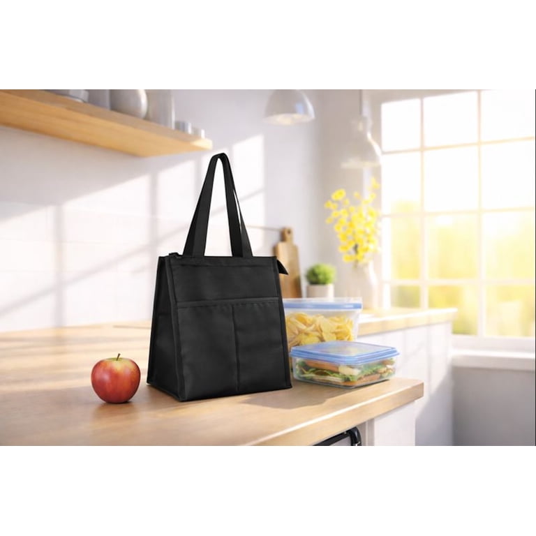 Mainstays Black Polyester Reusable Lunch Bag, 7.5L photo 5