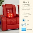 thumbnail image 4 of Seatcraft Virtuoso LT Zero-Gravity HeatZero Italian Leather Home Theater Seating, Heat & Massage, Power Headrest, Power Recline, Row of 2, Red, 4 of 9