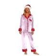 thumbnail image 2 of GPOECD Matching Christmas Pajamas for Family Family Matching Long Sleeve Cozy Holiday Pajamas for Family Of Three Four Festive Nightwear Outfit Pajama Set,01_Pink,S, 2 of 6