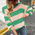 thumbnail image 4 of Fesfesfes Women Sweater Tops Tie Dye V-neck Loose Knitting Sweater Casual Long Sleeve Splicing Coat Clothes Sale, 4 of 9
