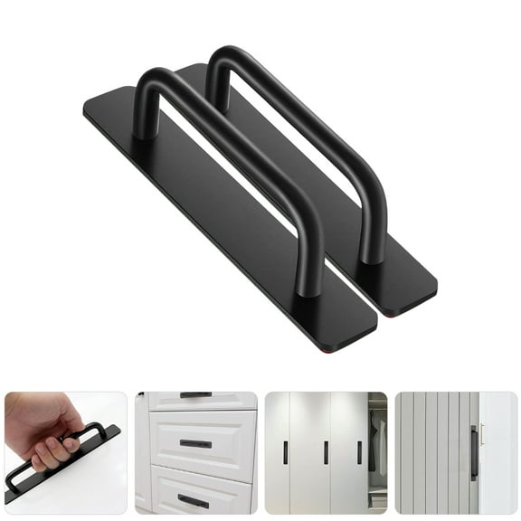 2pcs Cabinet Door Handles Cupboard Drawer Handles Adhesive Cupboard Door Handles