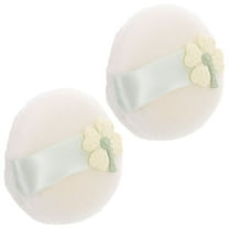MLINS 2pcs Large Reusable Powder Puff Washable Soft Fluffy Loose Powder Applicator Embroidered Makeup Blending Puff for Face Body