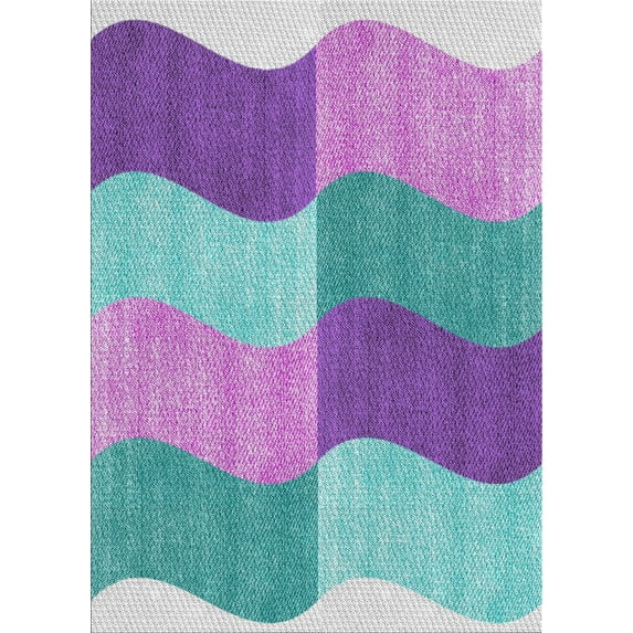 Ahgly Company Indoor Rectangle Patterned Purple Violet Purple Novelty Area Rugs, 3' x 5'