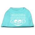 thumbnail image 1 of Up To No Good Screen Print Shirt Aqua Xs (8), 1 of 1