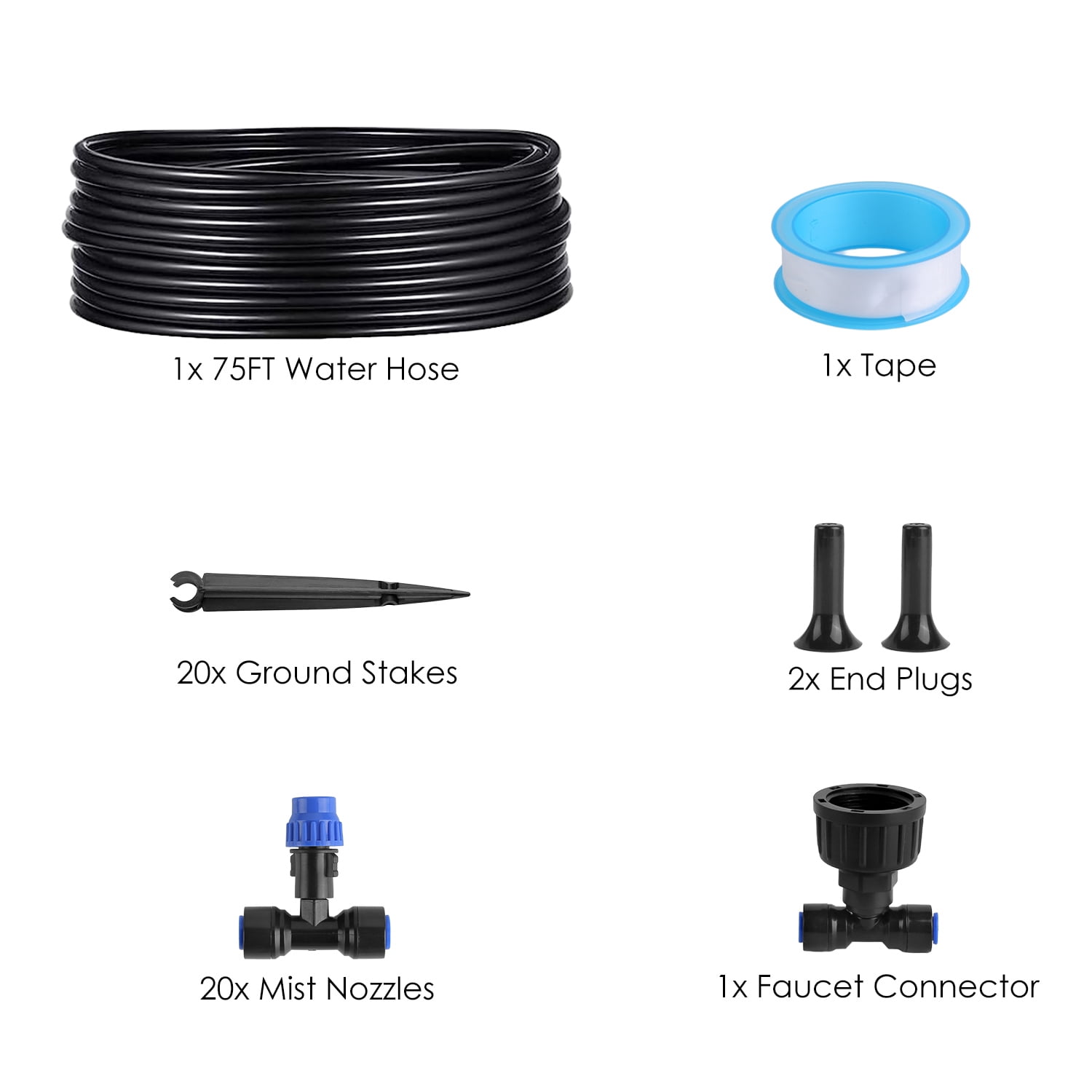 (Weiyi-EC)-- 75FT Mist Drip Irrigation System With Adjustable Misting Nozzle Quick Connect Automatic Garden Watering System For Garden Lawn Patio Flower Bed **--（ 87]';jk）