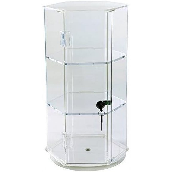 Display Case 24”H Rotating Jewelry Display Case Locking Cabinet Display Cabinet Display Stand Acrylic Display Case Matchbox Car Display Clear Case Action Figure Case Locking Case$$Furniture