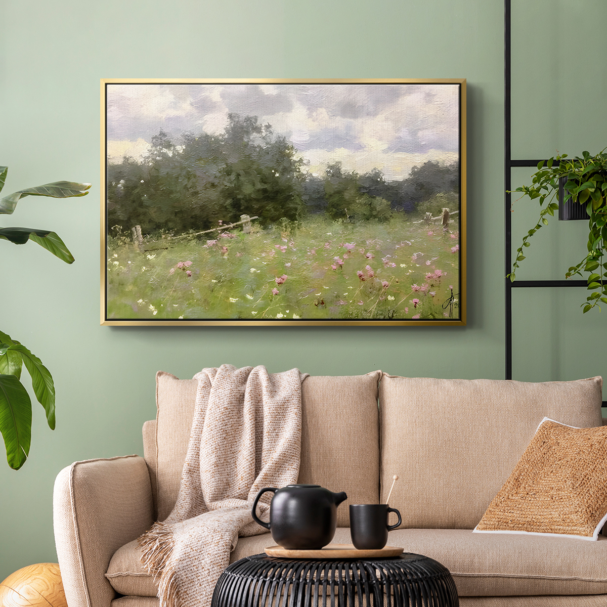 Vintage Landscape-CCLXIV By Wexford Home Framed in Gold Wood Gallery Wrapped Canvas 17 in. x 25 in.