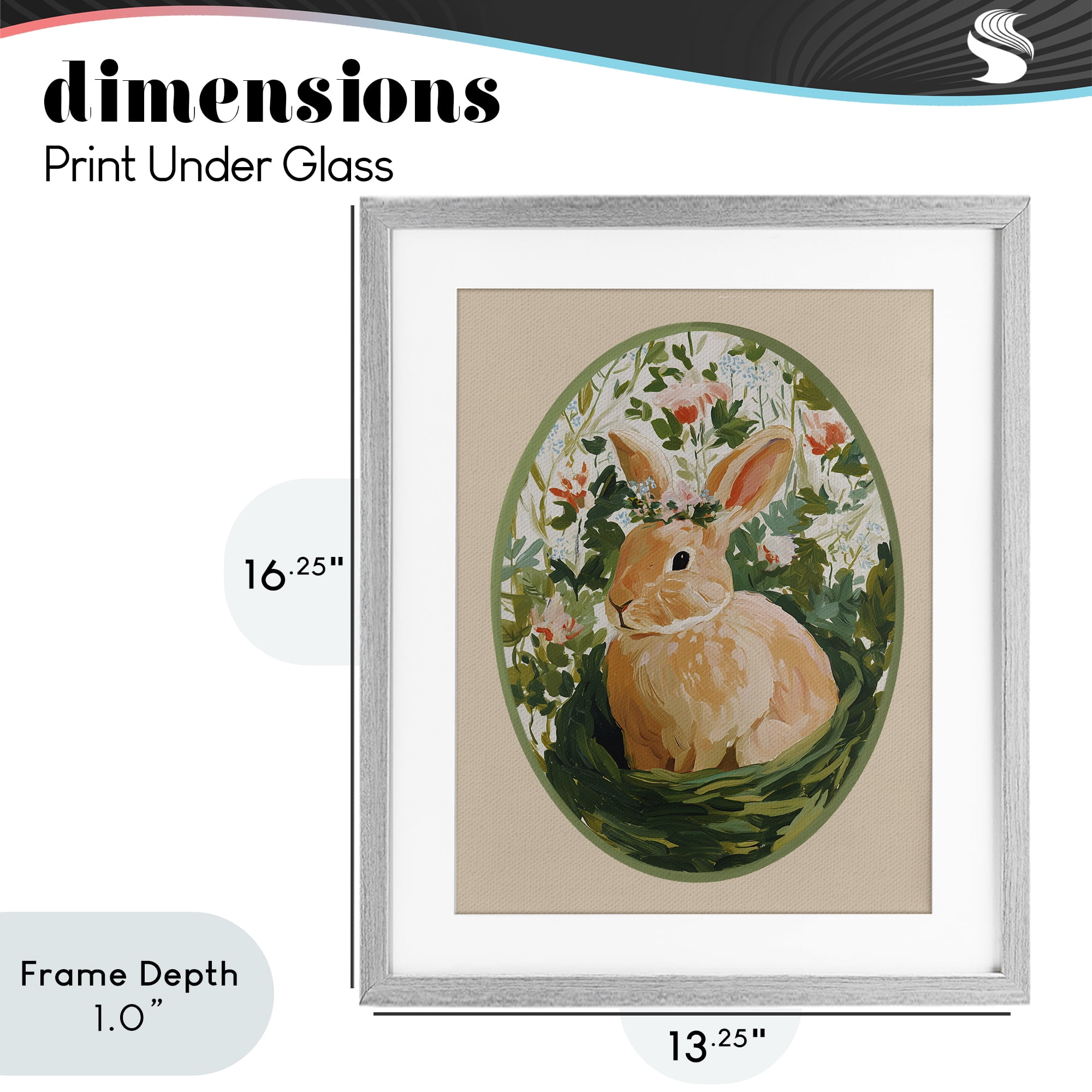 Stupell Industries Bloom Nest Bunny Gray Framed Print Under Glass, design by Yen