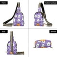 thumbnail image 7 of FORMRS Womens Crossbody Sling Bag Travel Daypack Shoulder Chest Backpack, Halloween Ghosts Purple, 7 of 7