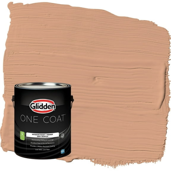 Glidden One Coat Orange Maple / Orange Semi-Gloss Interior Paint with Primer, 1 Gallon