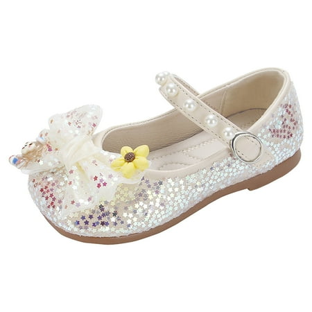

Akiihool Toddler Girls Flats Wedding Party Closed Toe Sandals for Little Big Kids Toddler White 32