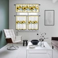 thumbnail image 4 of Sunflower Kitchen Curtains Sets for Windows 24 Inch Length, Yellow Flowers Black White Plaid Farmhouse Botanical Rod Pocket Window Treatments Tier Curtains and Valances Set for Bedroom/Bathroom, 4 of 8