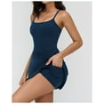 thumbnail image 4 of PISONIC Robe de Tennis et de Golf pour Femmes avec Soutien-Gorge Intégré, Short, Dos Nu, Ligne A, Ourlet Tulipe, Robes Athlétiques, 4 of 7