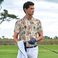 thumbnail image 6 of Xecao Squirrels and Trees for Mens' Casual Short Sleeve Button-Down Polo Shirts for a Classic Golf Look, 6 of 9