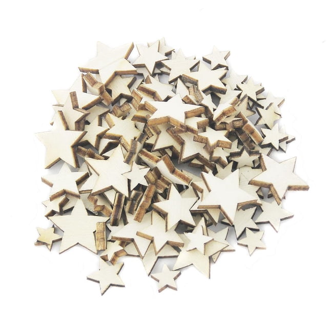 100 Pcs Mini Cartes en Bois Mélangées pour Scrapbooking