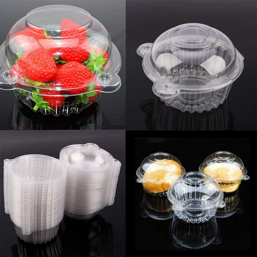 Plastic Cupcake, VGEBY 400pcs Individual Clear Plastic Cupcake Muffin