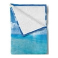 thumbnail image 2 of Beach Soft Flannel Fleece Throw Blanket, Sunny Summer Seashore Clear Sky Seashells Starfish Clouds Aquatic Picture, Cozy Plush for Indoor and Outdoor Use, 50" x 60", Aqua Cream Blue, by Ambesonne, 2 of 5
