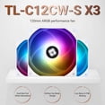 thumbnail image 2 of Ventilador para CPU Thermalright TL-C12CW-S X3 120 mm ARGB 1550 RPM, 2 of 9