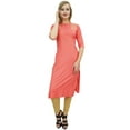 thumbnail image 4 of Atasi Women's Peach Rayon Embroidered Kurti Churidar Straight Cut Salwar Suit - 14, 4 of 9