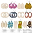 thumbnail image 1 of EIMELI 70PCS Wooden Earring Making Kit Unfinished Wood Earring Blank Dangle Earring, 1 of 10