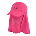 thumbnail image 1 of Sombrero de pesca plegable, gorra para el sol para hombres y mujeres, sombrero de ala ancha con tapa para el rostro y solapa para el cuello para senderismo y ciclismo, color rosa y rojo., 1 of 12