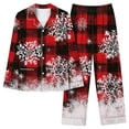 thumbnail image 6 of successthop Christmas Pajamas for Women 2 Piece Plaid Long Sleeve Snowman Shirts Xmas Holiday Sleepwear with Pockets, 6 of 6