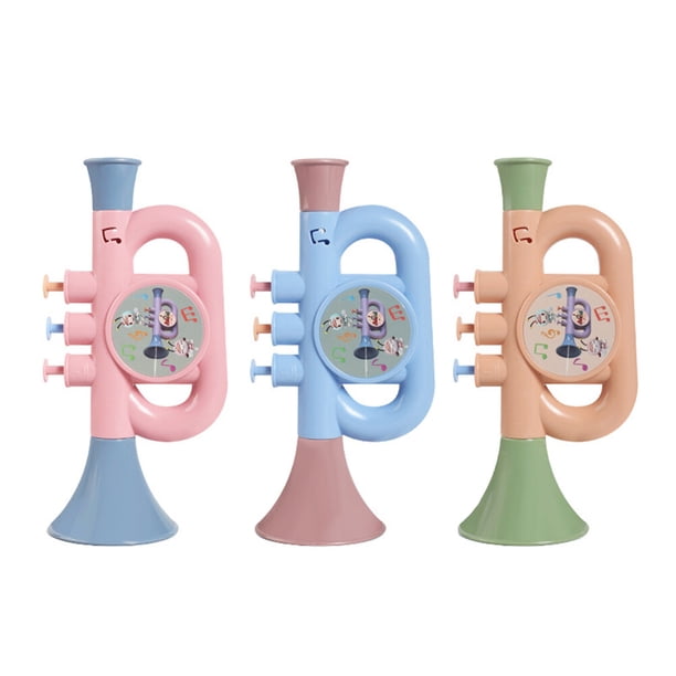 KAKOWELY 3 piezas de divertidos juguetes de trompeta de plástico, juguetes de cuerno para niños, juguetes de trompeta, juguete musical