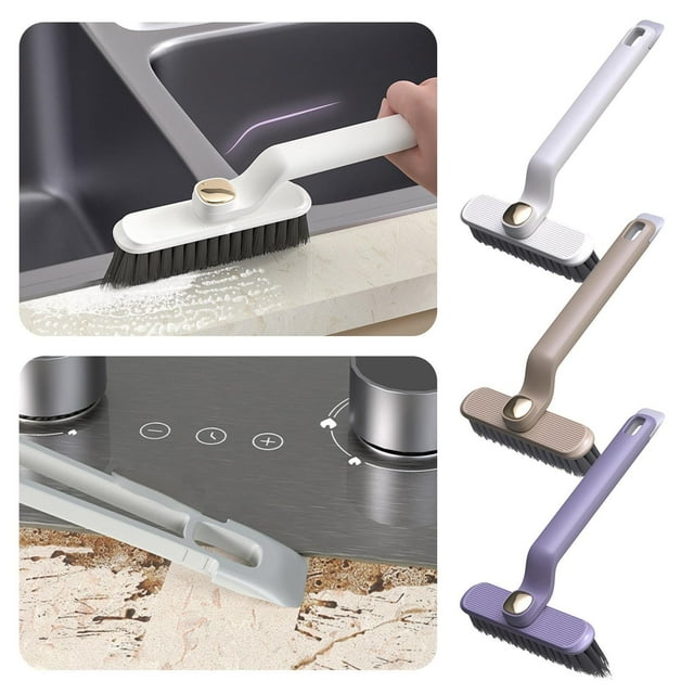Cepillo giratorio para limpieza de grietas | Cepillo de fregar suelos y baldosas multifuncional dos en uno | Cerdas densas y suaves | para baño, sofá cama, huecos para coches | Sin rasguños