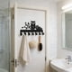 thumbnail image 4 of Perchero metálico de pared para sombreros, abrigos y mochilas | Organizador de 5 ganchos para salón, recibidor y oficina | Perchero decorativo de pared negro inoxidable, 4 of 6