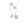 thumbnail image 2 of Delight Jewelry Silvertone Number - 8 - Silver tone Snowflake Charm Necklace and Stud Earrings, 2 of 4