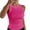 Hot pink, variant on Women's Crewneck Racerback Ribbed Tank Tops Summer Basic High Neck Sleeveless Slim Fit Crop Tops