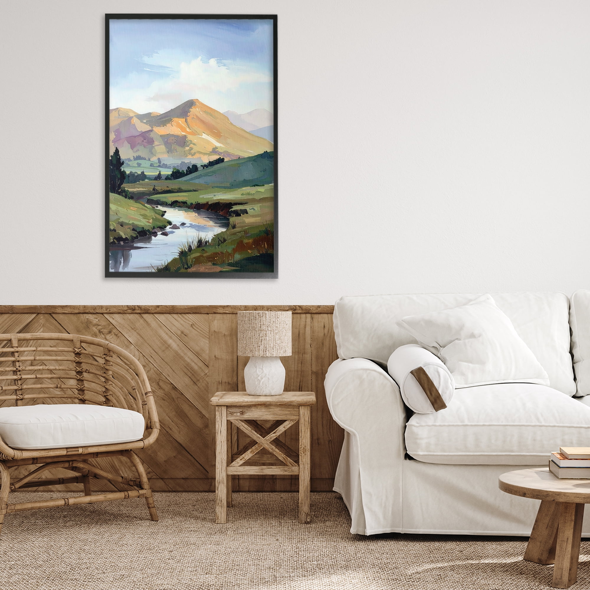 Stupell Industries Across The Valley Black Framed Giclee Art, design by Alonza Saunders