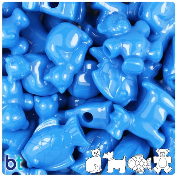 BeadTin True Blue Neon Bright Pet Parade Pony Beads (2oz)