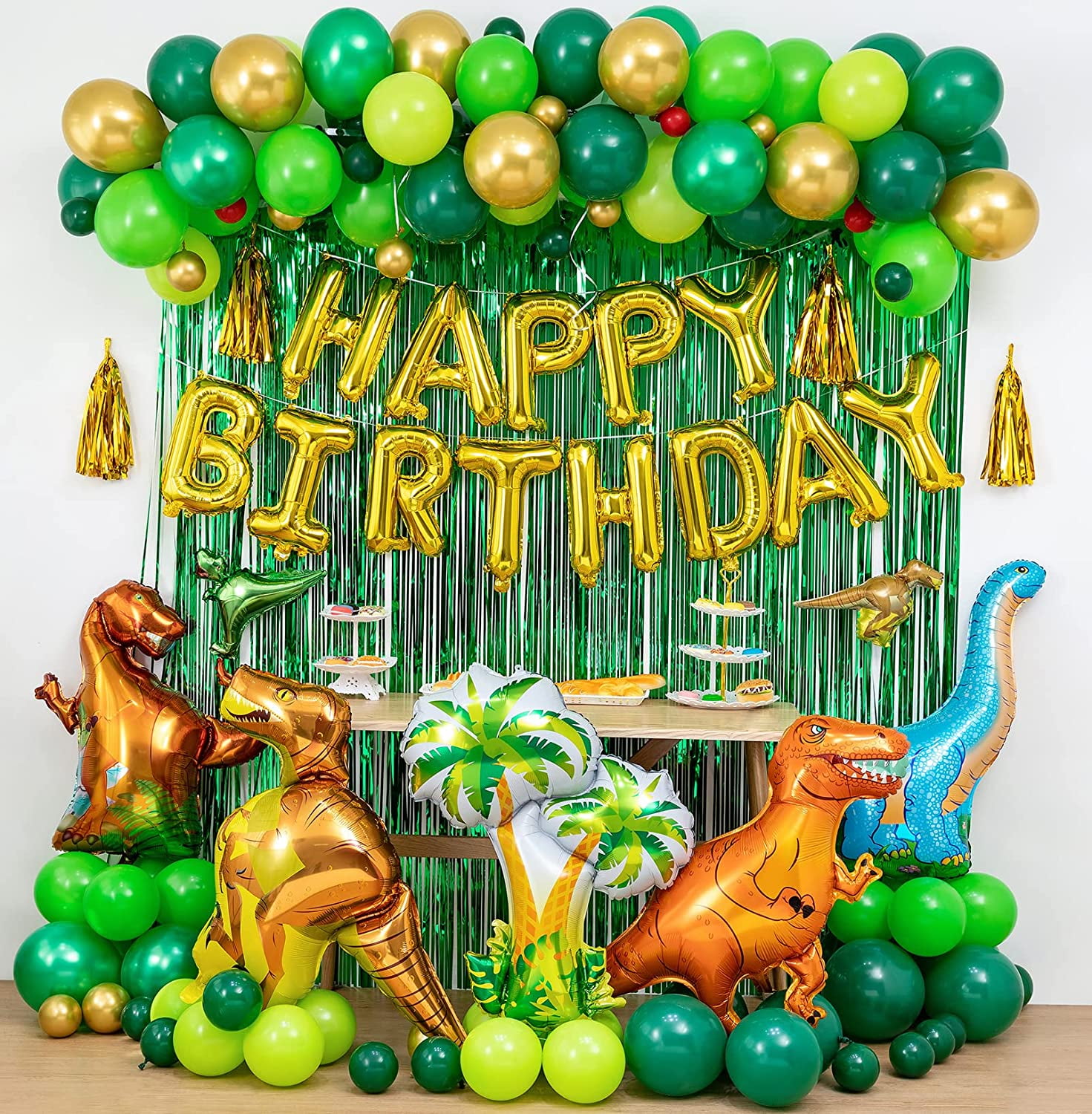 FANGNISN 117 Pcs Dinosaur Birthday Party Decoration Set