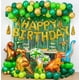 thumbnail image 2 of Decoraciones de fiesta de cumpleaños de dinosaurios y kit de guirnalda de globos (dorado, verde), globos de dinosaurio, globos de FELIZ CUMPLEAÑOS, cortinas, para fiesta infantil temática de dinosaur JAMW Sencillez, 2 of 5