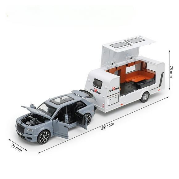 1/32 Rolls Royce Cullinan RV Car Model Alloy Diecast Off-road Vehicle Toy With Sound and Light Camping Car Model For Boys Gifts