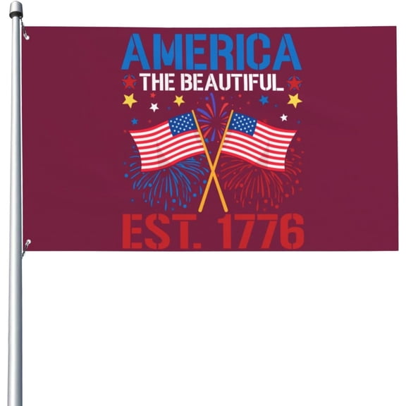 3x5 Ft Happy 4th Of July Flag Sign Independence Day Flag Banner God Bless America Flag Patriotic American Outdoor Flag With Metal Eyelets No Flag Pole