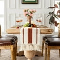 thumbnail image 4 of Fancy Homi Rust Table Runner 36 inches Long Boho Macrame Table Runner for Home Decor, Terracotta Farmhouse Table Runners with Tassels for Party Rustic Bridal Shower Dining Decor 12x36 inches, 4 of 6