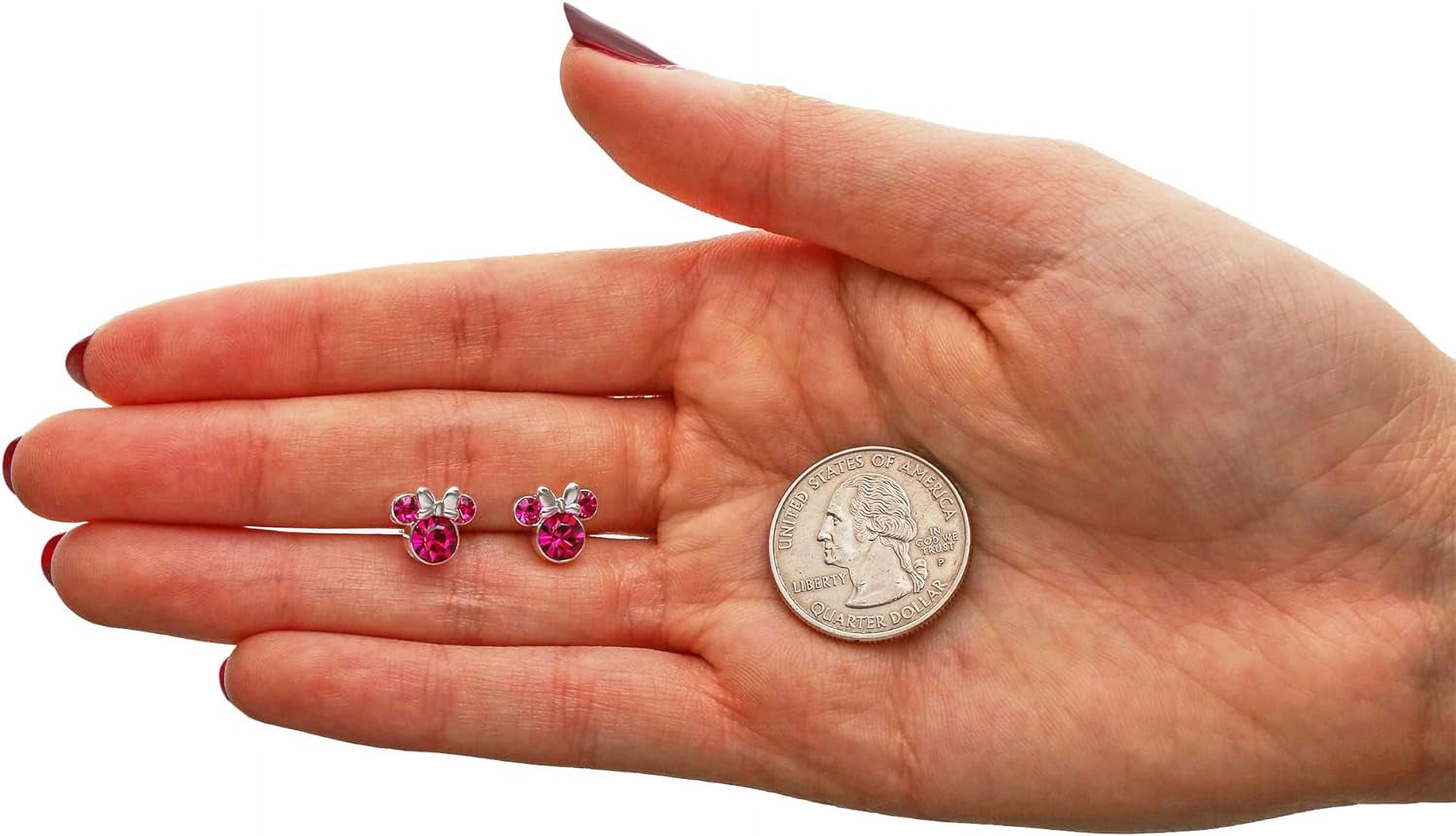 Minnie Mouse October Birthstone Silver-Plated Crystal Stud Earrings