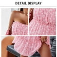 thumbnail image 4 of Vestido floral con tirantes sin mangas para mujer, falda de una línea con borde de oreja de madera de verano, rosa, L, 4 of 7